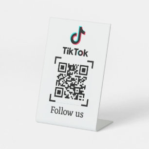Signe De Table Suivez sur le code QR TikTok Suivre TikTok