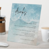 Signe De Table Summer Beach Wedding Large Drinks Bar Menu (In SItu)