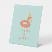 Signe De Table summer flamingo popsicle kids birthday pool party (Recto)