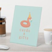 Signe De Table summer flamingo popsicle kids birthday pool party (In SItu)