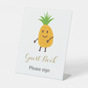 Signe De Table Summer Pineappy Tropical Guest Book Anniversaire