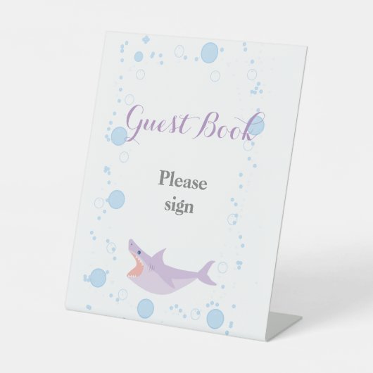 Signe De Table Summer Pool Party Shark Float Livre d'Invité (Recto)