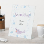Signe De Table Summer Pool Party Shark Float Livre d'Invité (In SItu)