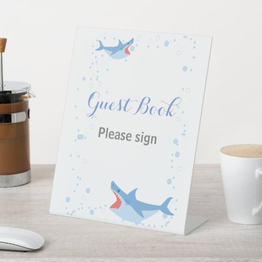 Signe De Table Summer Pool Party Shark Float Livre d'or (In SItu)