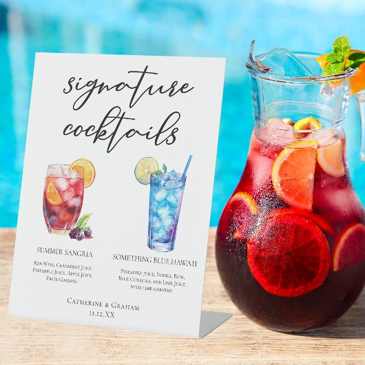 Signe De Table Summer Sangria Blue Beach Signature Cocktails Menu