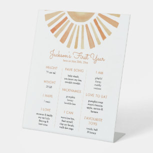 Signe De Table Sun Sunshine Poster du premier anniversaire du jal