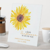 Signe De Table Sunflower Baby Shower Pedestal Sign (In SItu)