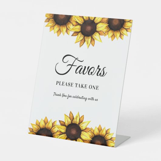 Signe De Table Sunflower Favore Mariage Jaune Blanc (Recto)