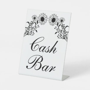 Signe De Table Sunflower Mariage Cash Bar - Flore rustique
