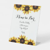 Signe De Table Sunflower Mimosa Bar Floral Jaune Blanc (Recto)