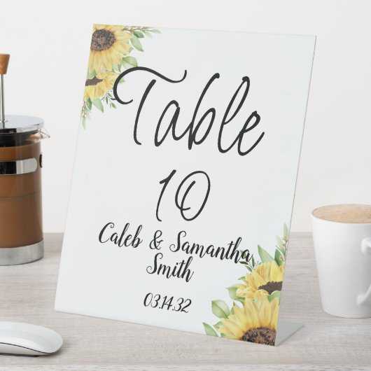 Signe De Table Sunflower wedding (In SItu)