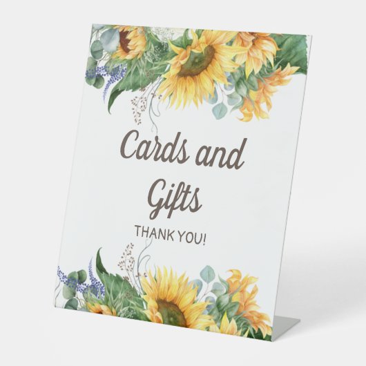 Signe De Table Sunflowers Green Feuilles Anniversaire Cartes cade (Recto)