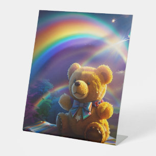 Signe De Table Sunshine Rainbow Teddy Bear Wonderland