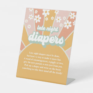Signe De Table Super Baby Retro Sunshine Late Night Diapers Jeu
