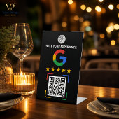 Signe De Table Support de piedestal de révision Google noir Panne