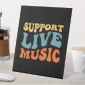 Signe De Table Support Live Music - Retro Typography Band Merch (In SItu)