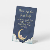 Signe De Table Sur la lune Bébé Baby shower à thème céleste (Recto)