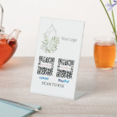Signe De Table Suspension de l'analyse du code QR Plante pour pay (In SItu)