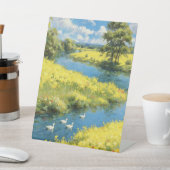 Signe De Table Swans in the Summer Stream (In SItu)