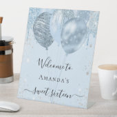 Signe De Table Sweet 16 baby blue ballons fête bienvenue (In SItu)