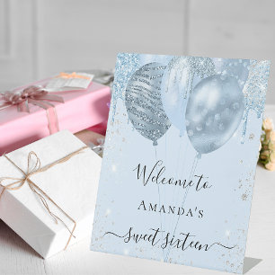 Signe De Table Sweet 16 baby blue ballons fête bienvenue
