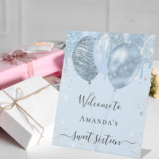 Signe De Table Sweet 16 baby blue ballons fête bienvenue