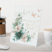 Signe De Table Sweet 16 Emerald Green Floral Merci Cartes (In SItu)