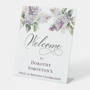 Signe De Table Sweet 16 Purple Lilac Spring Flower Welcome