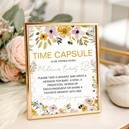 Signe De Table Sweet Bee One Time Capsule Table Sign