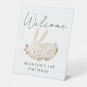 Signe De Table Sweet Bunny Calligraphie Premier anniversaire Bien (Recto)