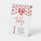 Signe De Table Sweetheart Table Number Sign with Guest Names (Recto)