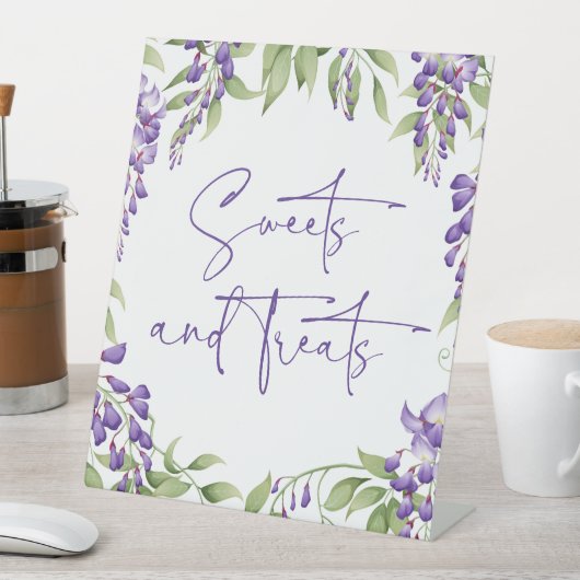 Signe De Table Sweets & Traitements Modern Floral Script Mariage  (In SItu)