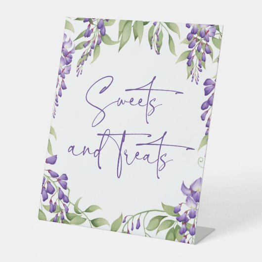 Signe De Table Sweets & Traitements Modern Floral Script Mariage (Recto)