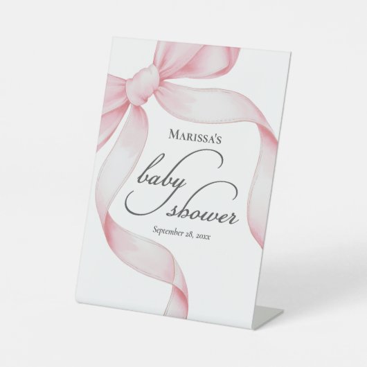 Signe De Table SYMBOLE ACrylique Baby shower coquette rose (Recto)