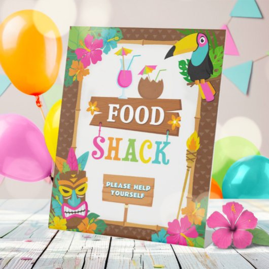 Signe De Table Symbole alimentaire tropical de Luau Hawaï