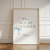 Signe De Table Symbole bleu Dusty Bow du livre d'or
