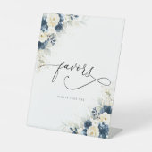 Signe De Table Symbole bleu et blanc Marine Roses Faveurs (Recto)