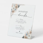 Signe De Table Symbole Boho Ivoire Et Bleu (Recto)