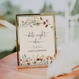 Signe De Table Symbole Boho Tiny Fleur sauvage Date Nuit Idée