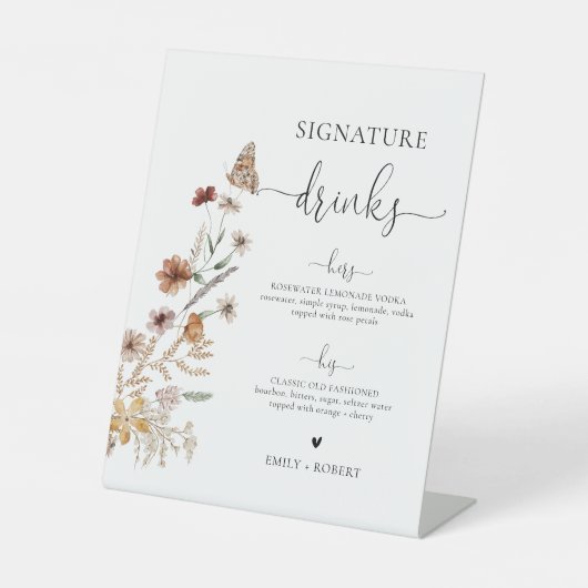Signe De Table Symbole boisson minuscule Fleur sauvage (Recto)