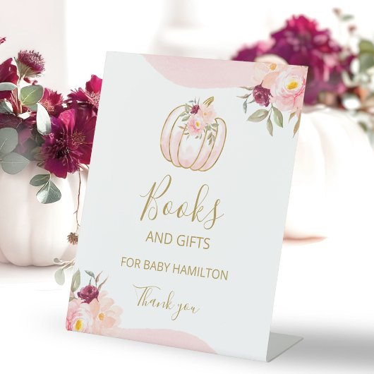 Signe De Table Symbole citrouille Automne Fille Baby shower Livre