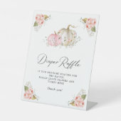 Signe De Table SYMBOLE Citrouille Rose Baby shower Déchets (Recto)