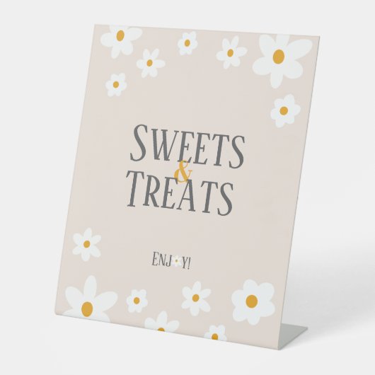 Signe De Table Symbole Daisy 1er Anniversaire Sweets & Traitement (Recto)