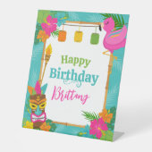 Signe De Table SYMBOLE D'ANNIVERSAIRE DE L'ÉTÉ tropical DE Luau (Recto)