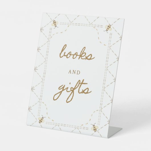 Signe De Table Symbole de Baby shower d'abeilles miel (Recto)