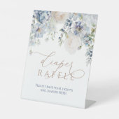 Signe De Table Symbole de Baby shower de couches Blue Hydrangea (Recto)