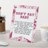 Signe De Table Symbole de Baby shower de Jeux Camo Rose (In SItu)