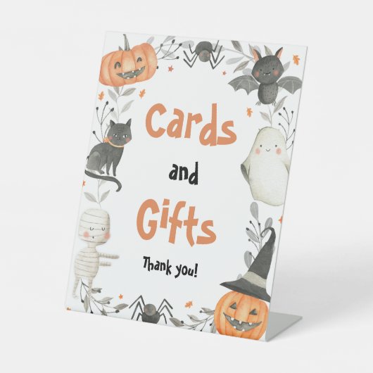 Signe De Table Symbole de Baby shower et cadeaux d'Halloween (Recto)