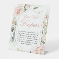 Symbole de Baby shower Fille Blush Diapers de nuit