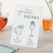 Signe De Table Symbole de boisson moderne élégant noir & blanc (In SItu)